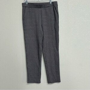 Crosby Women’s XL Black Tan Houndstooth Stretch Pull-On Slim Trousers Pants